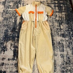 Unique Beige and Orange flight  jumpsuit